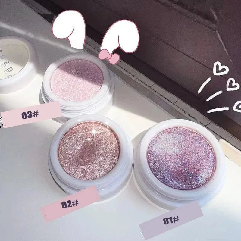 Monochrome Glitter Eyeshadow Gold Shining Brighten Eyes Makeup Long