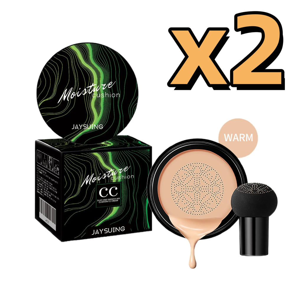 Mushroom Head Air Cushion Concealer – Full Coverage Makeup Air Cushion Concealer Zpaxo Natural Tone X 2PCS