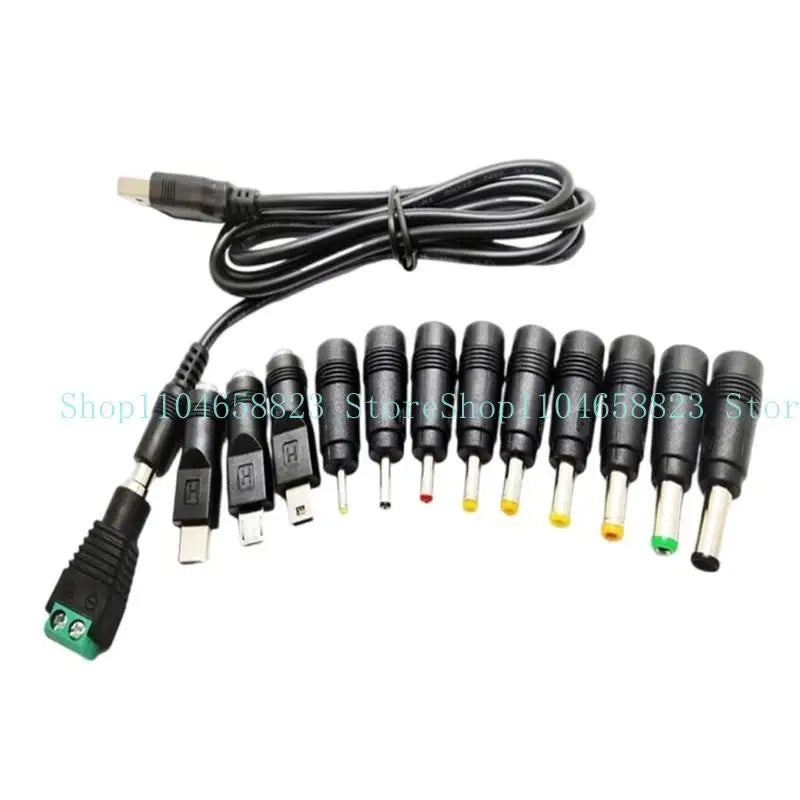 652F USB 5 5x2 Power Adapter Cable Interchangeable Connectors Zpaxo