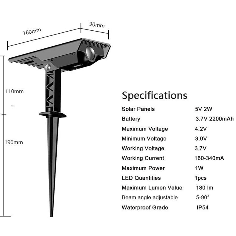 Solar Path Light Outdoor Spotlights Pathway LED Lamp Waterproof Zpaxo