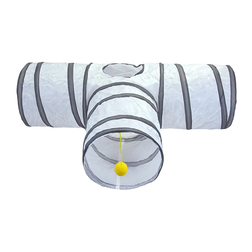 Collapsible Cat Tunnel Tube T Shape Agility Play Durable Scratch Resistant Kitty Toys for Rabbit Bunny Cats Ferrets Training Zpaxo