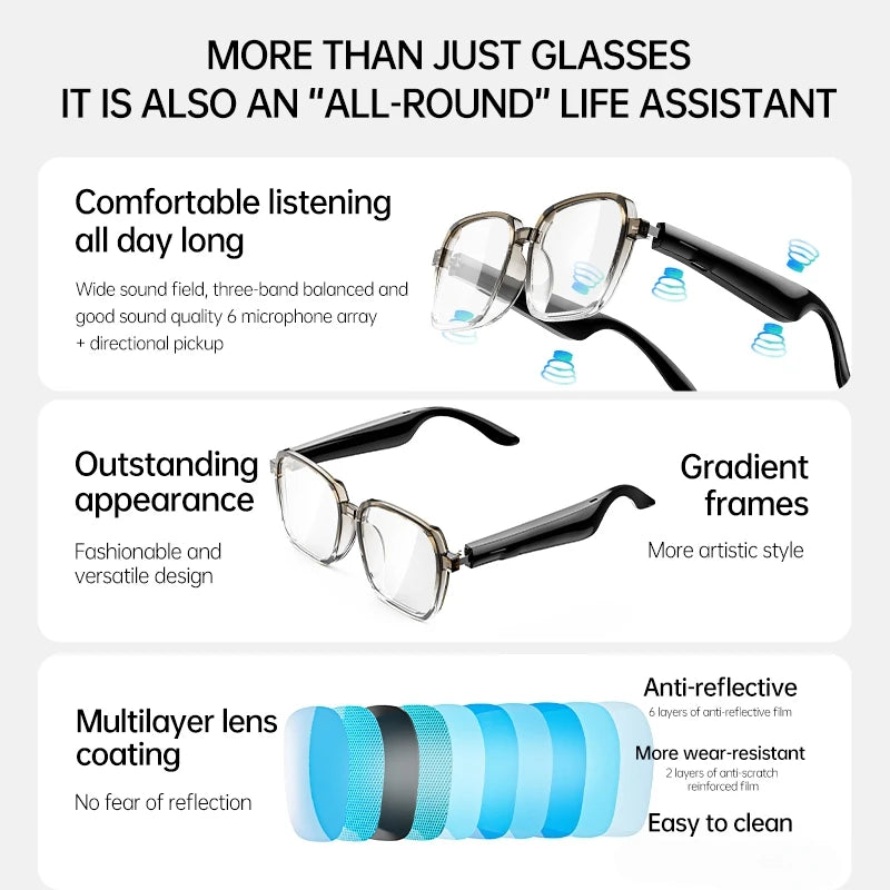 Bluetooth Audio Glasses Smart Translation Function 6-hour Playback