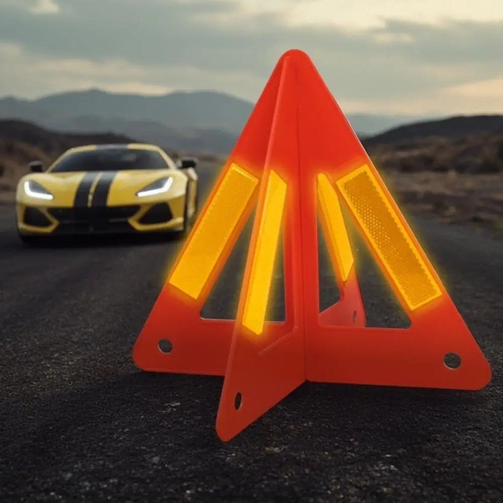 Emergency Reflective Warning Triangle | High-Vis Road Safety Sign Road Safety Sign Zpaxo