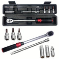3/8 Inch Drive Click Torque Wrench Set, (10-60 Nm) Dual Direction Adjustable Torque Wrench with Spark Plug Socket Zpaxo Red
