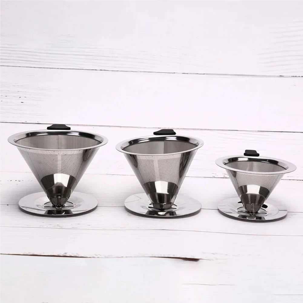 1PC Stainless Steel Reusable Coffee Filter Holder Pour Over Mesh Tea Dripper Cup Zpaxo