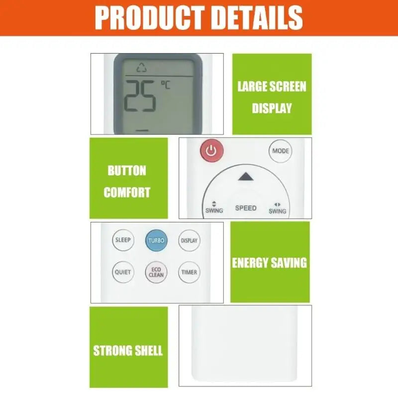 652F Direct Fit Remote Control for RG331-1 Air Conditioner Silicone Comfort Grips Zpaxo