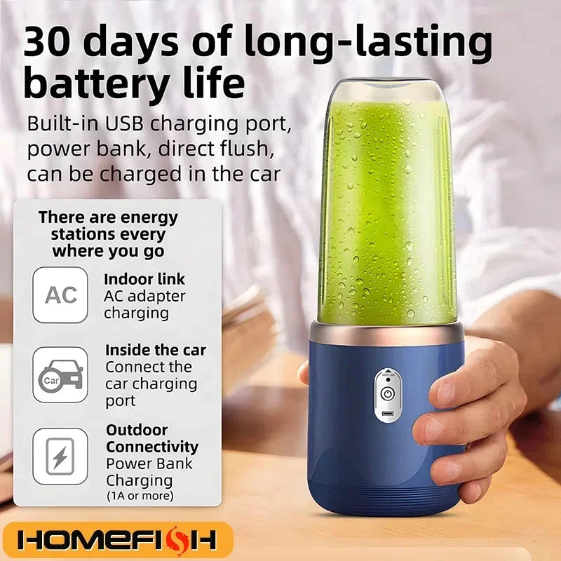 Compact Electric Portable Juicer Blender 400ml USB Charging Smoothie Maker for Lemon Orange Fruit Juicing Cup Zpaxo