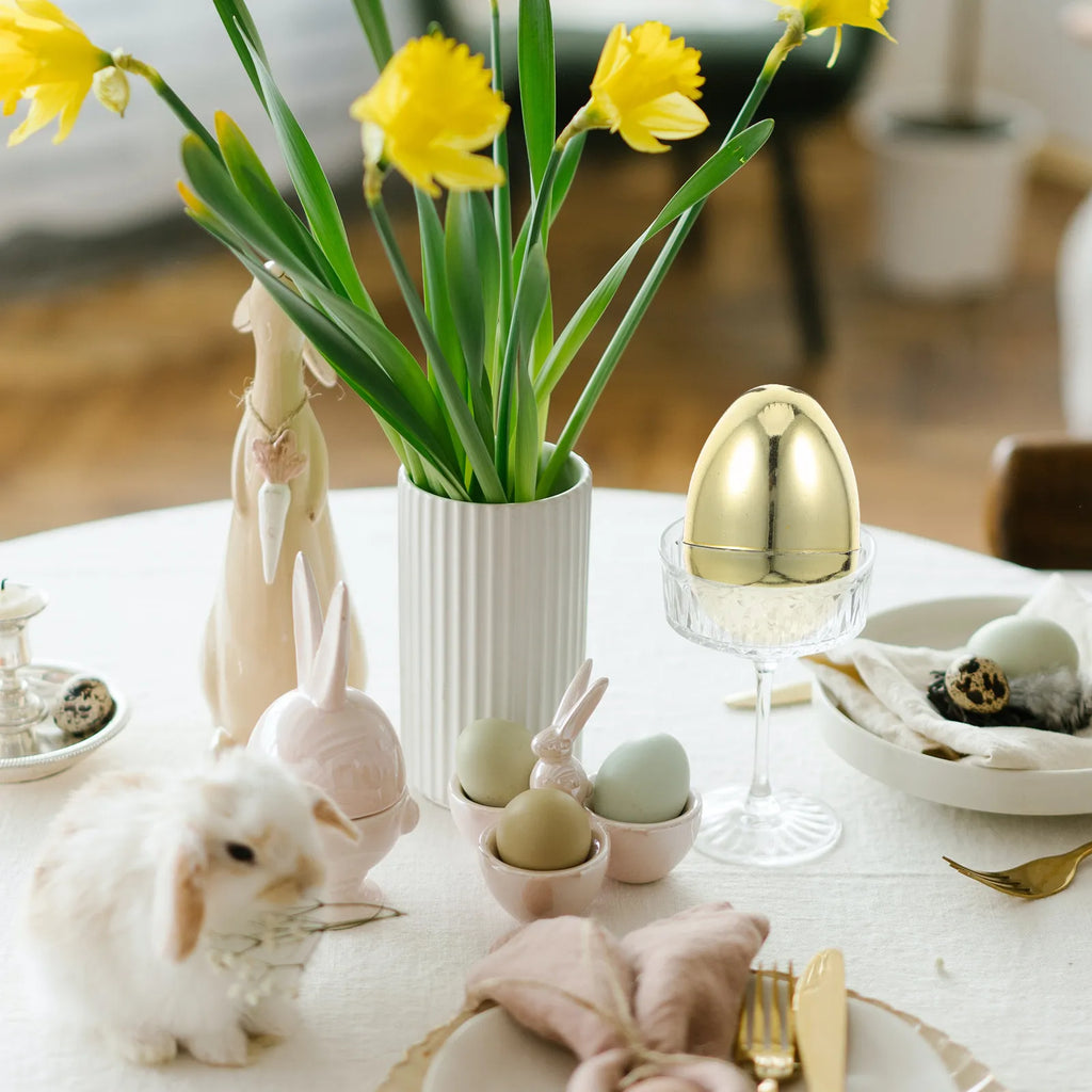 Golden Plastic Easter Eggs Fillable Candy Boxes Party Decorations
