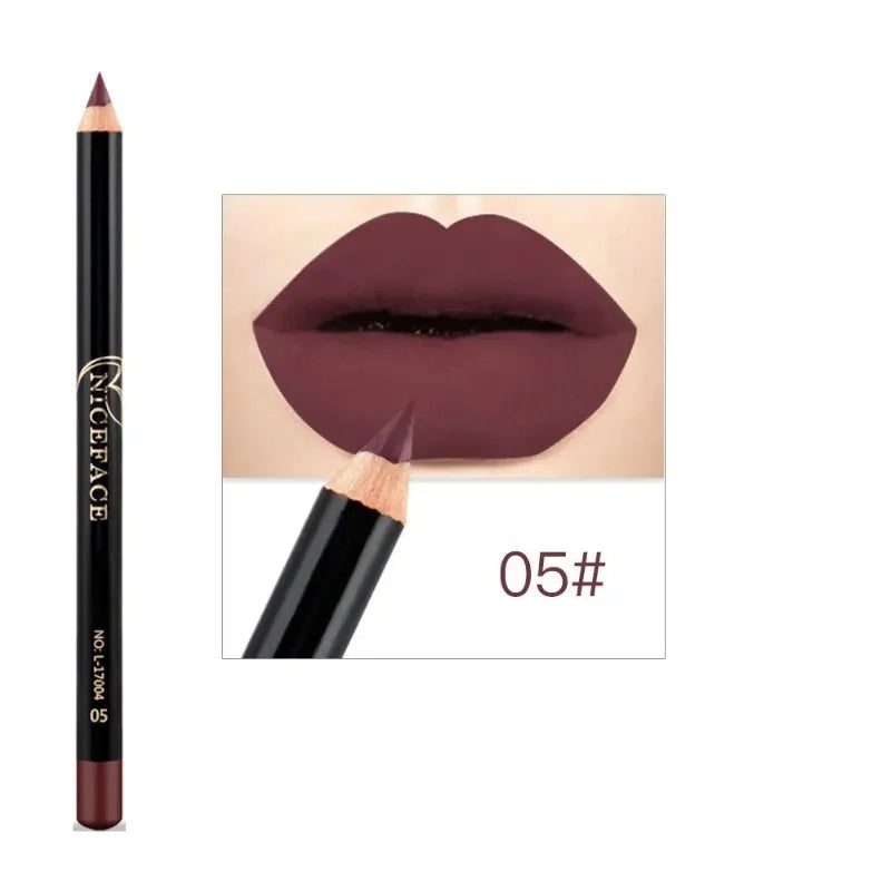 12 Colors Waterproof Lip Liner Nude Matte Brown Lipstick Pencil Zpaxo 05-1PC