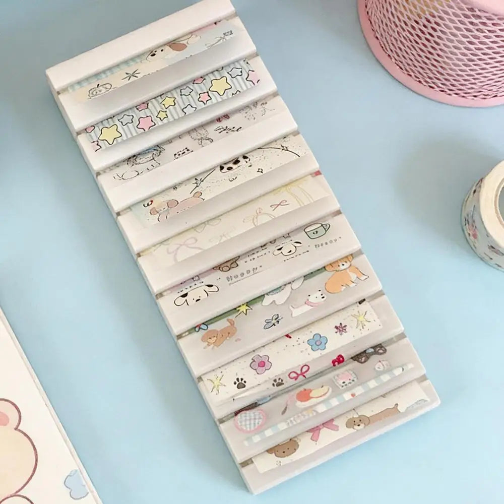 Nail Foil Storage Box 10 Grids Clear Transfer Paper Organizer Zpaxo White