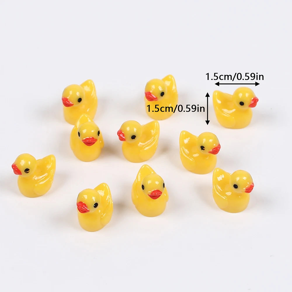 10/20/30/50Pcs Mini Resin Yellow Ducks Tiny Ducks Figurines Miniature Ornaments Landscape Aquarium Dollhouse Decoration Zpaxo
