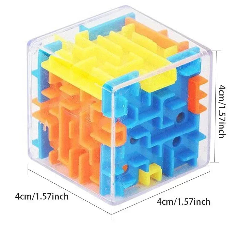 3D Maze Magic Cube Six-sided Transparent Puzzle Speed Rolling Ball