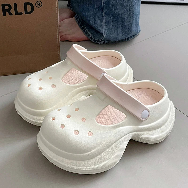 SHAJI Women Cloud Clogs EVA Thick Platform Hole Shoes Non Slip Soft