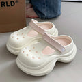 SHAJI Women Cloud Clogs EVA Thick Platform Hole Shoes Non Slip Soft