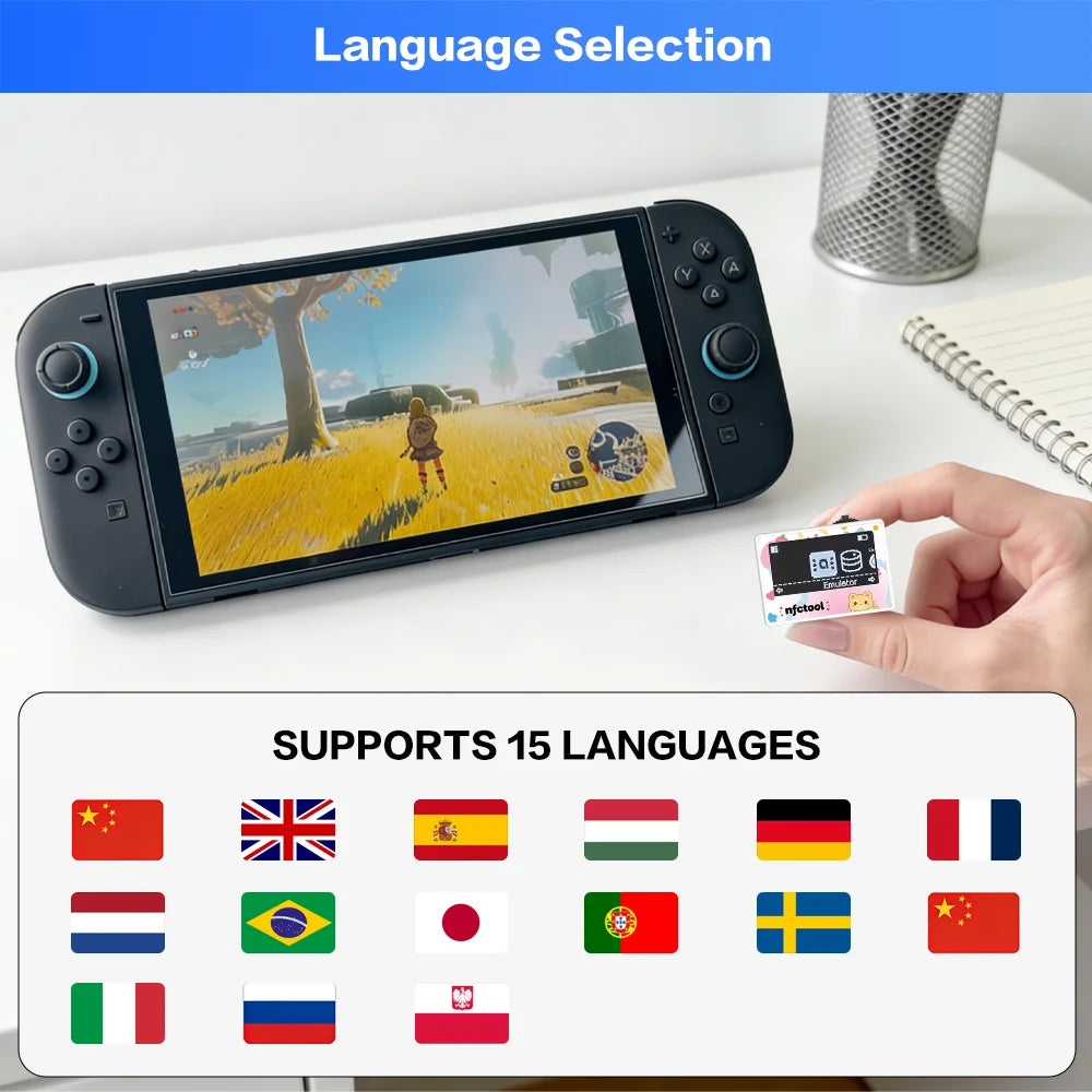 Infinite Swipe Smart NFC Pixl Card Simulator Support Induction Burner Feature & 15 Languages for Amiibo/Switch/Switch2/3DS/Wii U Zpaxo