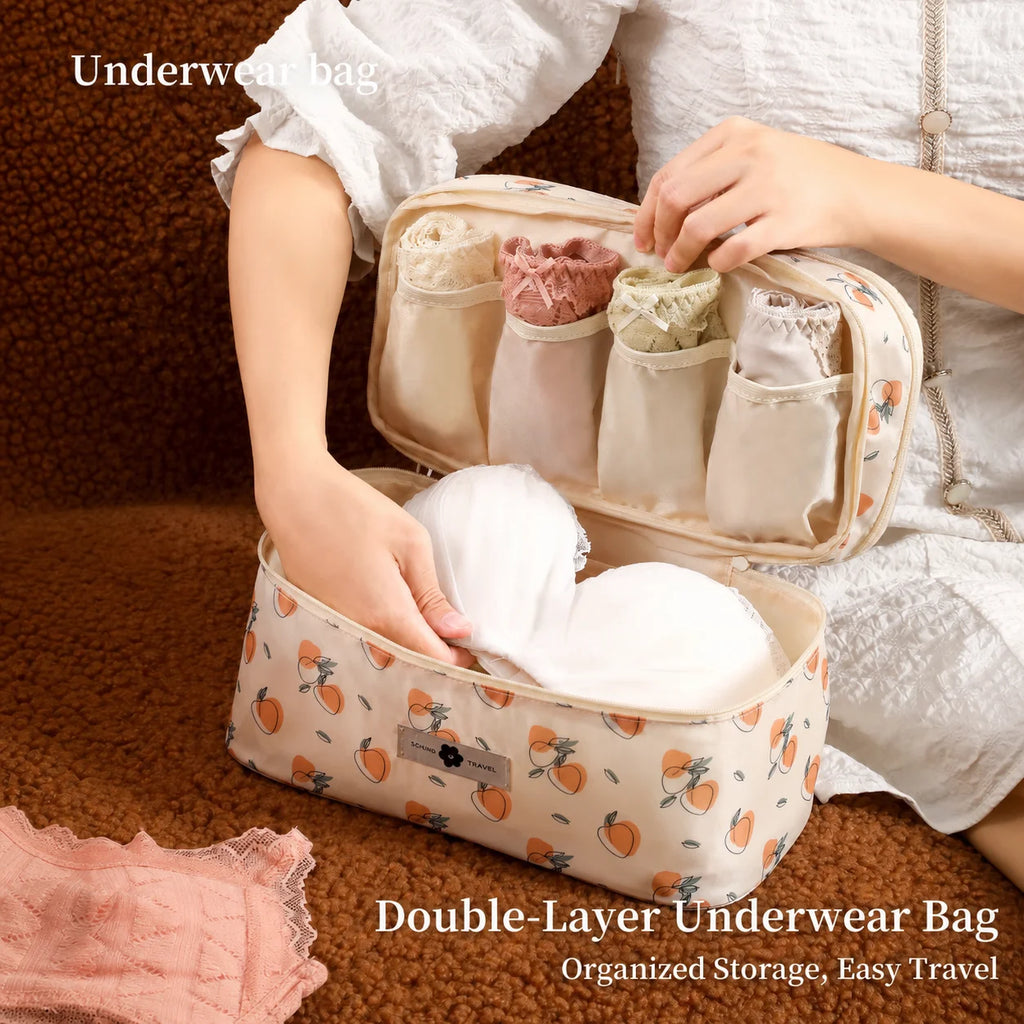 Travel Underwear & Bra Organizer Bag – 3-in-1 Storage Box