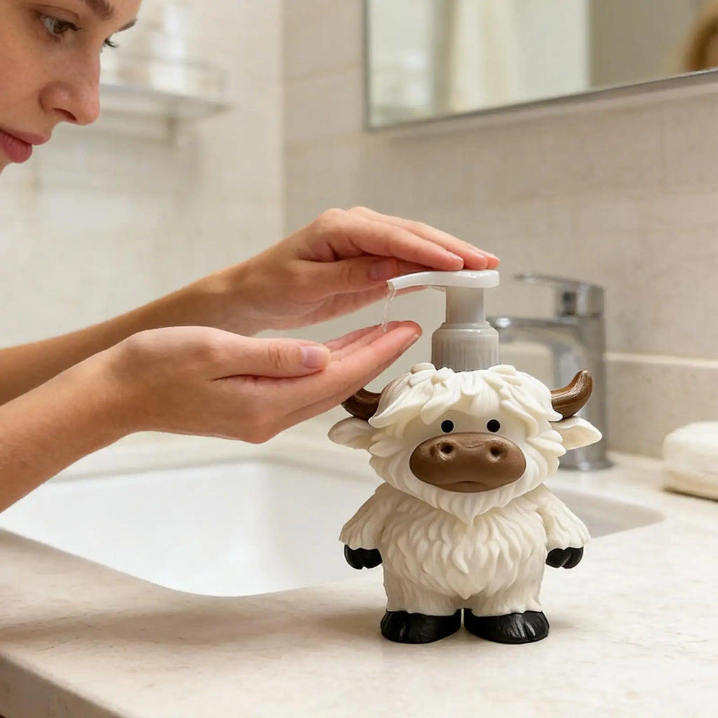 Soap Dispenser Cow Design Refillable Lotion Bottle Manual Kitchen Soap Dispenser for Shower Laundry Wash Christmas Countertop Zpaxo