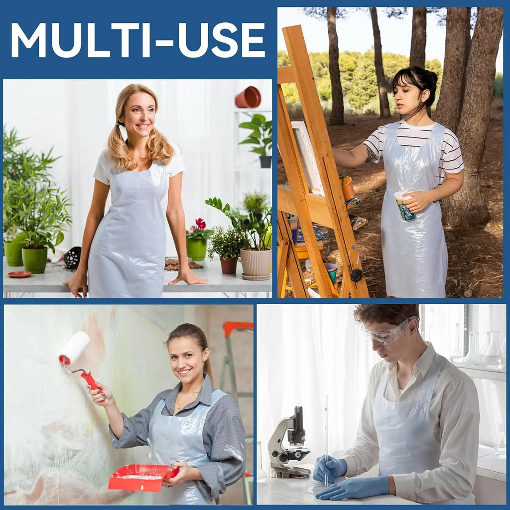 Extra Long Thick Plastic Apron Disposable Waterproof Oil-proof Adults