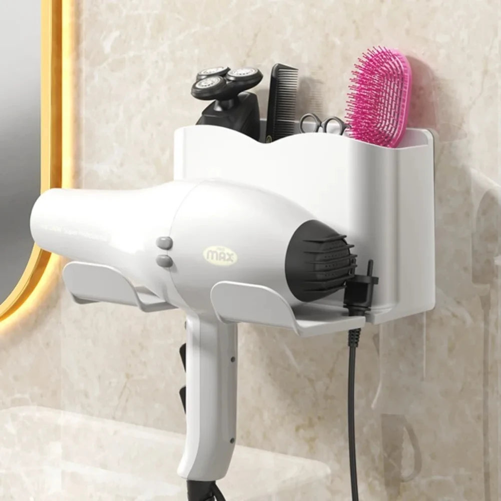 Hair dryer storage rack, non perforated household multifunctional rack, storage rack for bathroom hair dryers Zpaxo