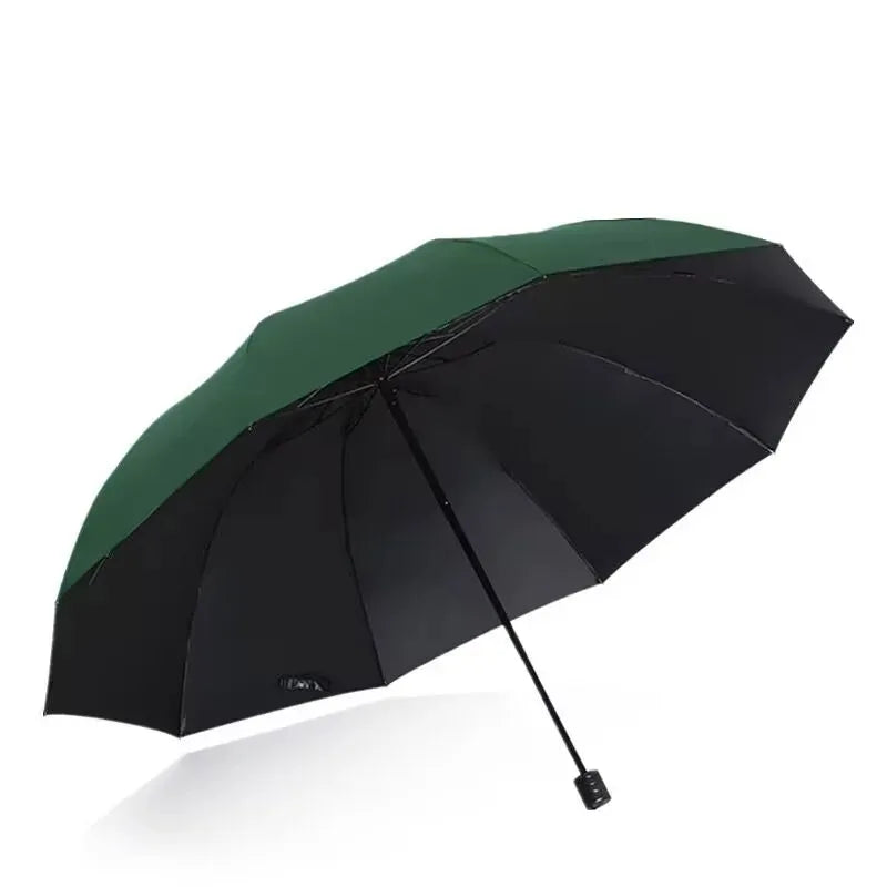 130cm High-Quality Ten-Bone Umbrella Waterproof Windproof Reinforced Frame Manual Large Protection Umbrella Zpaxo green 10K metal-fiber composite