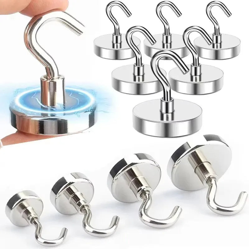 Super Strong Magnetic Hooks – Stainless Steel Curved Hangers