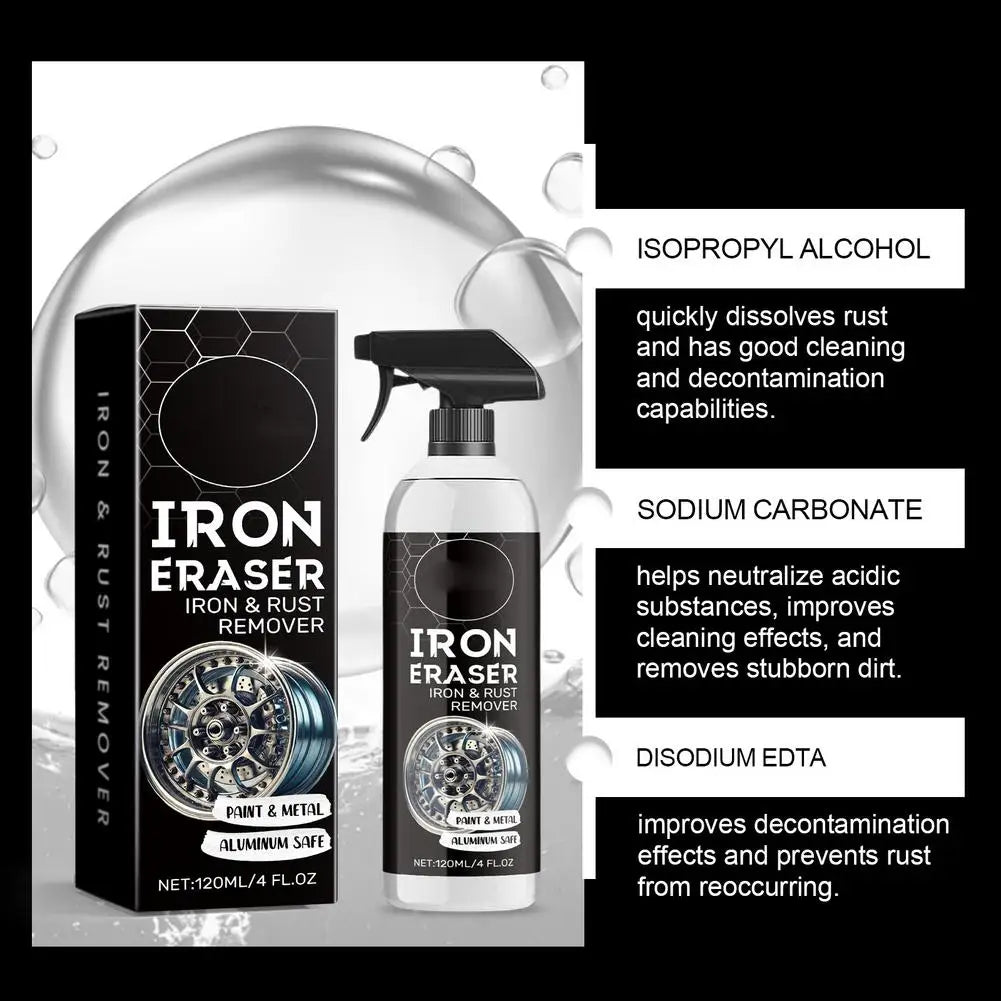 Car Wheel Rust Remover Spray Car Rust Remover Derusting Spray Safe Stains Fast-Acting Formula for Car Detailing Restores Shine Zpaxo