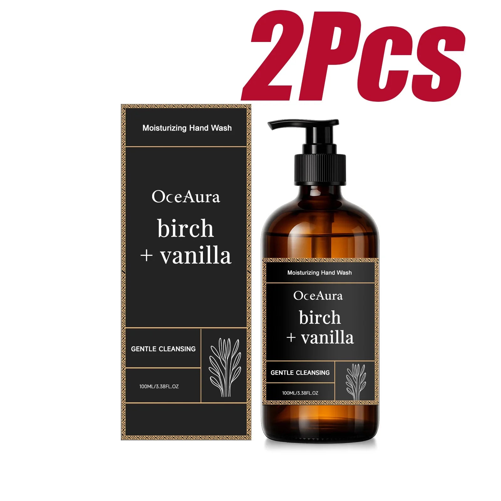 OceAura Vanilla Extract Moisturizing Hand Wash 100ml Liquid Hand Soap Zpaxo 2 x 100ml Boxed