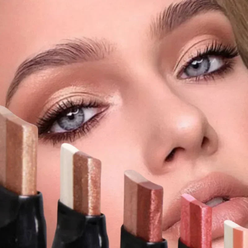 Shimmer Double Eyeshadow Stick Waterproof Long Lasting Two Tone Zpaxo
