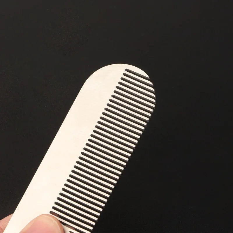 Stainless Steel Men's Beard Comb Portable Mini Oil Head Comb for Barber Mustache Care Shaping Tools Pocket Size Silver Hair Comb Zpaxo