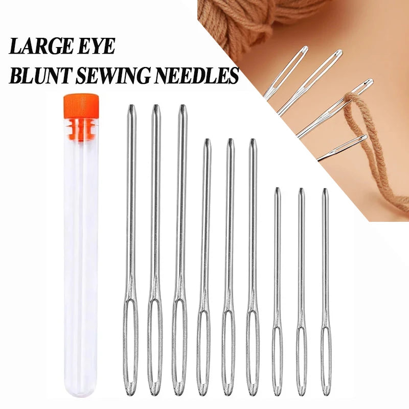 Large Eye Blunt Sewing Needles Cross Stitch Knitting Needle Handmade Leather Embroidery Thread Needle Sewing Tools Accessories Zpaxo