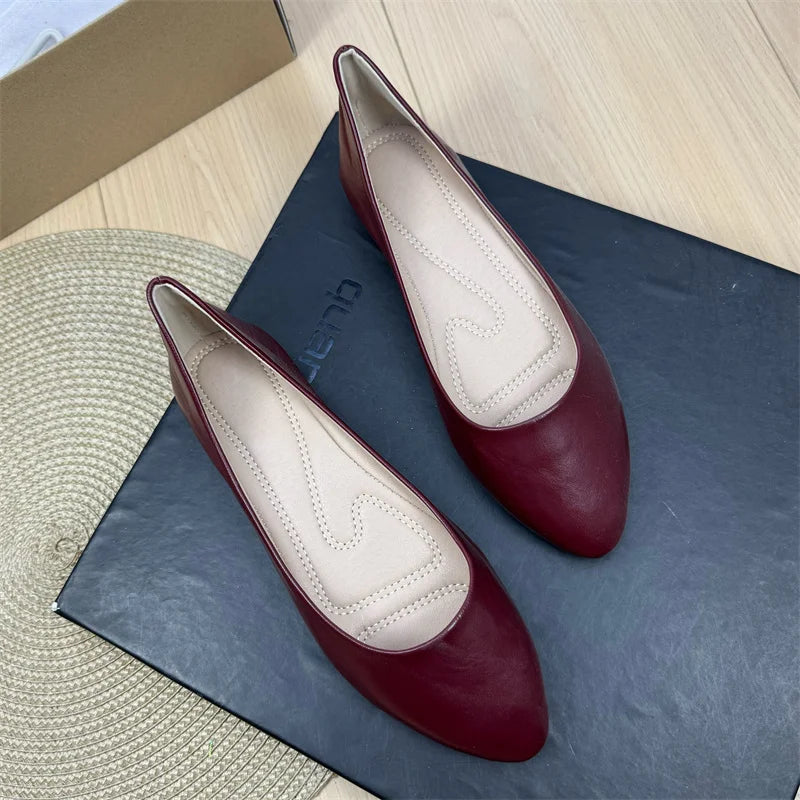 Flat Shoes for Women Spring and Autumn 2025 New Shallow Mouth Pointed Toe Boat Shoes Plus Size Women's Shoes Zapatos De Mujer Zpaxo