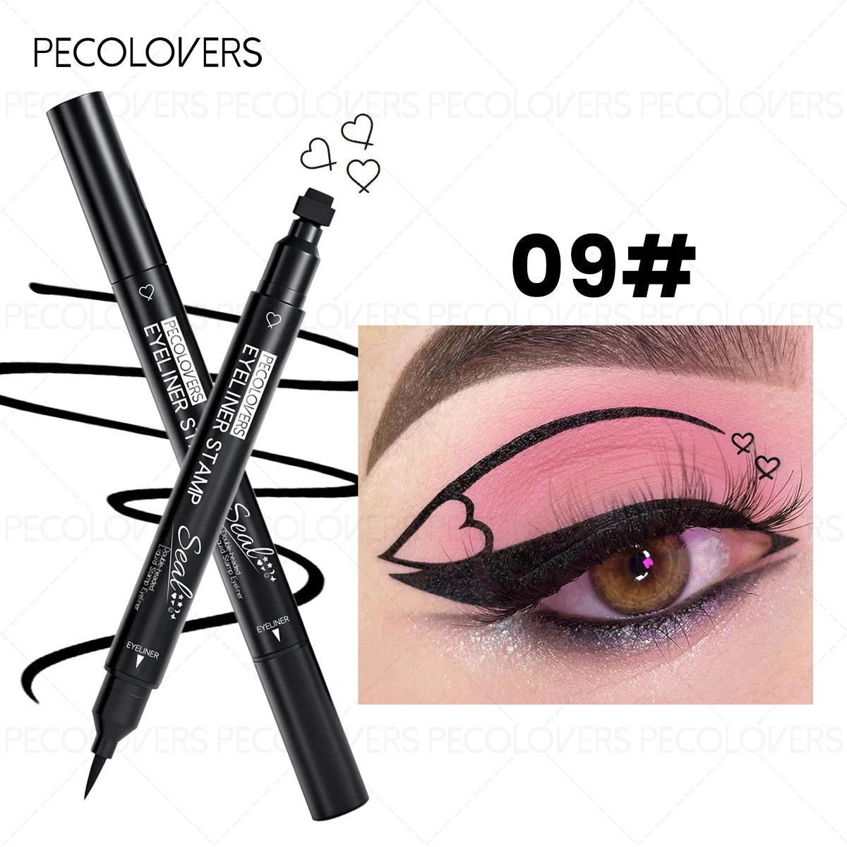 Waterproof & Quick-dry Liquid Eyeliner Pencil,Smudge-proof Eyeliner,Eye Makeup For Parties, Maligras, Music Festivals Zpaxo 09