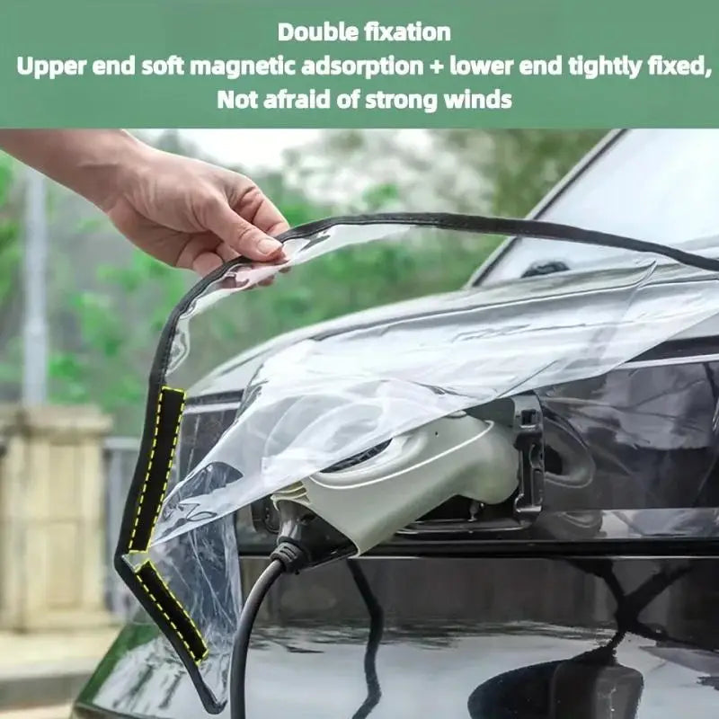 Magnetic EV Charger Port Cover – Waterproof Transparent Plug Guard