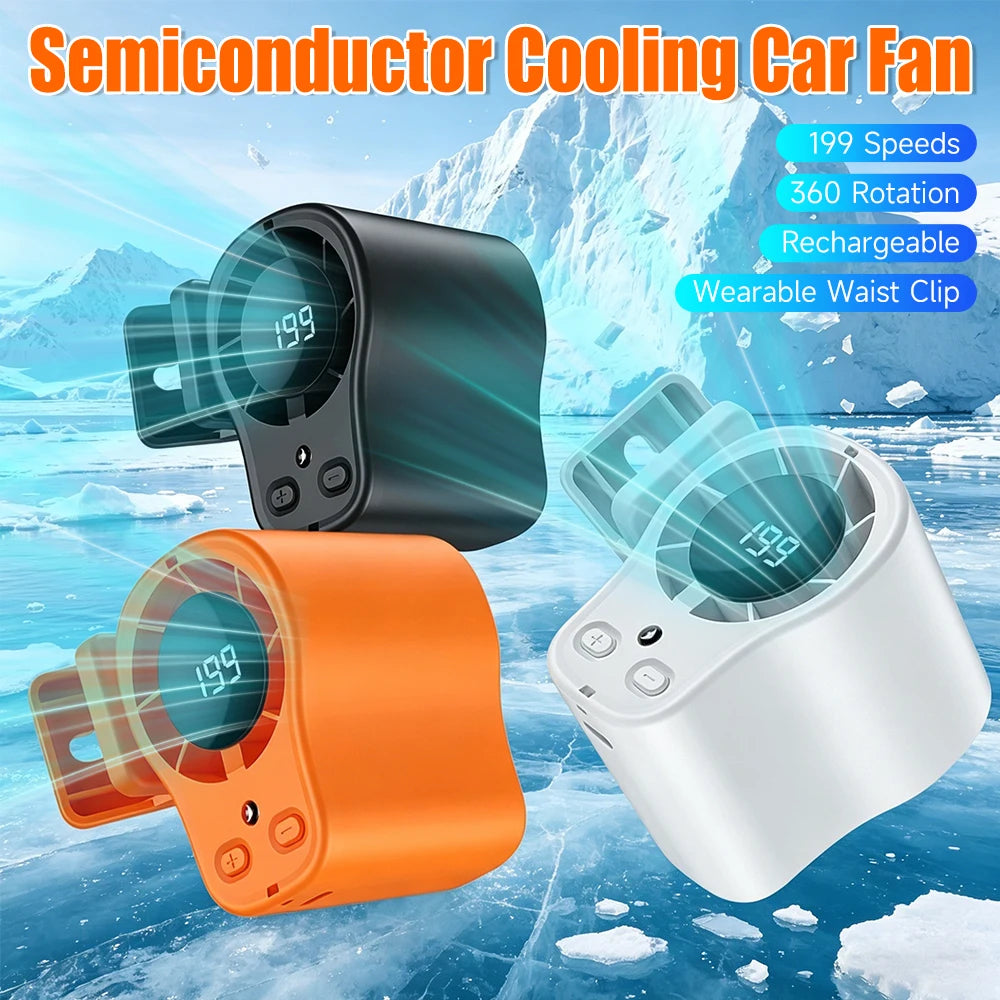Car Clip Fan Outdoor Umbrella Waist Electric 360 Rotatable 199-speed Zpaxo