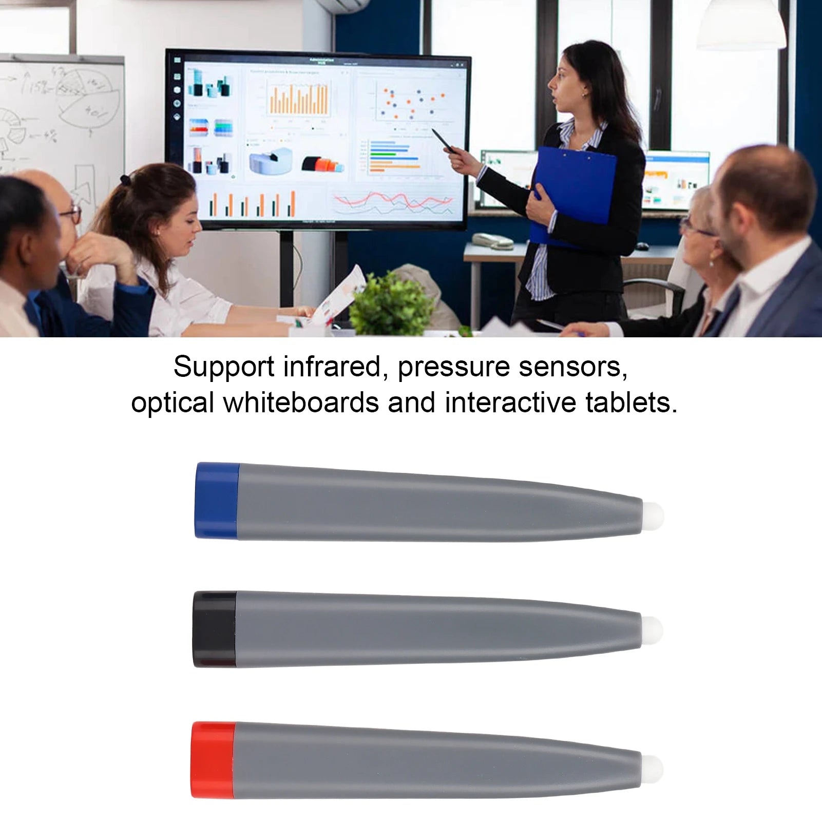 3Pcs Durable Touch Screen Pen ABS Material Wide Application Infrared Tablet Stylus for Whiteboard Multimedia Screen Zpaxo