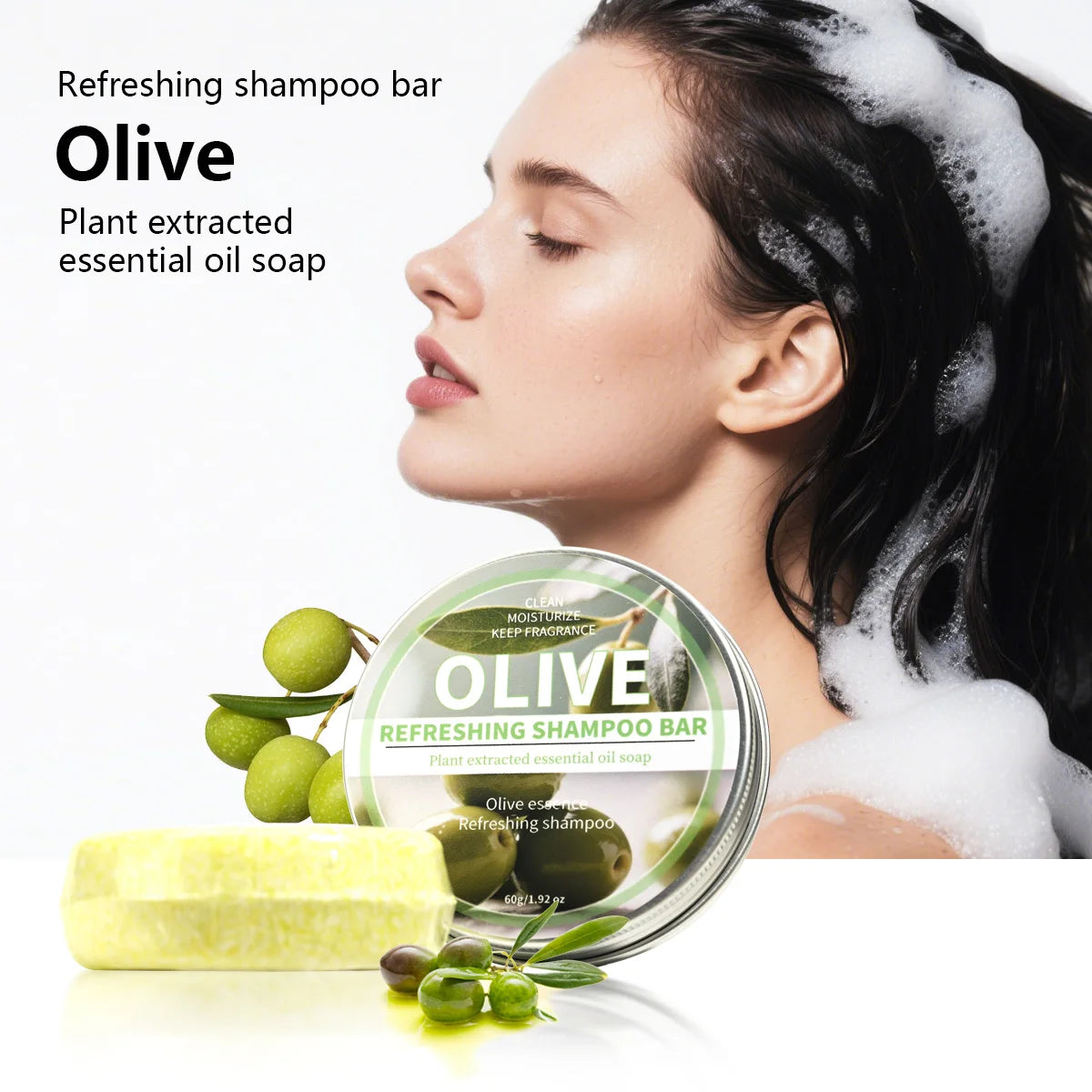 Olive Oil Shampoo Bar & Hand Soap – Deep Clean & Hydrating Olive Shampoo Bar Zpaxo