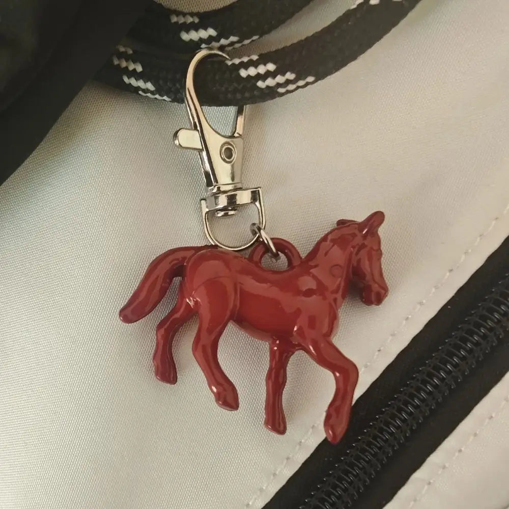Fashion Cartoon Horse Pendant Keychain Creative Mini Animal Key Ring Stereoscopic Cute Backpack Pendant for Women Men Zpaxo
