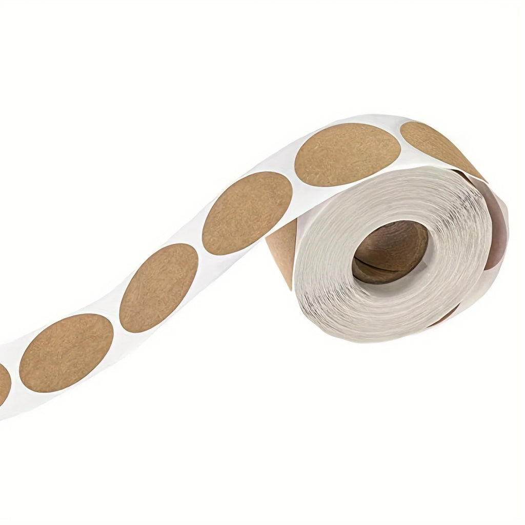 500pcs Roll Handmade with Round Stickers Vintage Kraft Paper Stickers Stationery Label Baking Kraft Paper Sticker Scrapbook Gift Zpaxo