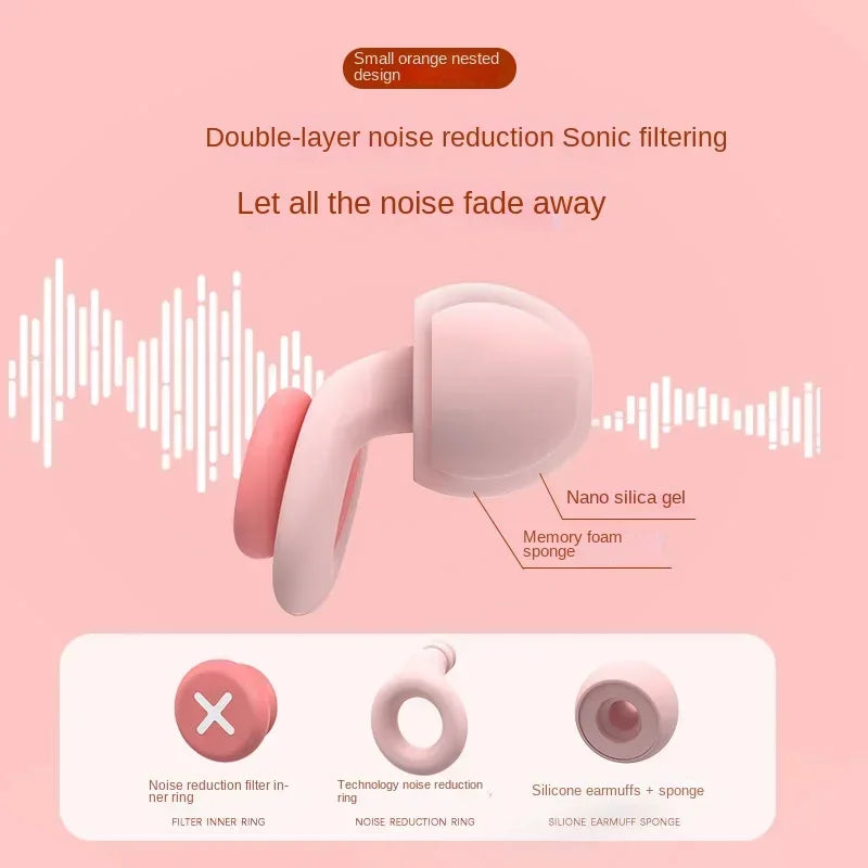 1pair Silicone Earplug Sleep Noise Ear Plug Canceling Reduction Zpaxo