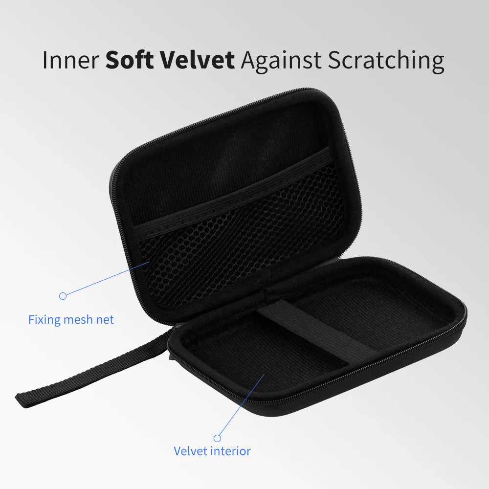 2.5inch External Hard Drive Disk Case Shockproof with Mesh Pocket and Soft Inner Fabric Carrying Case for Travel and Office Use Zpaxo