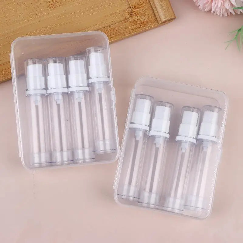 5 10 Clear Portable Refillable Bottles Empty Airless Pump Cosmetic Zpaxo