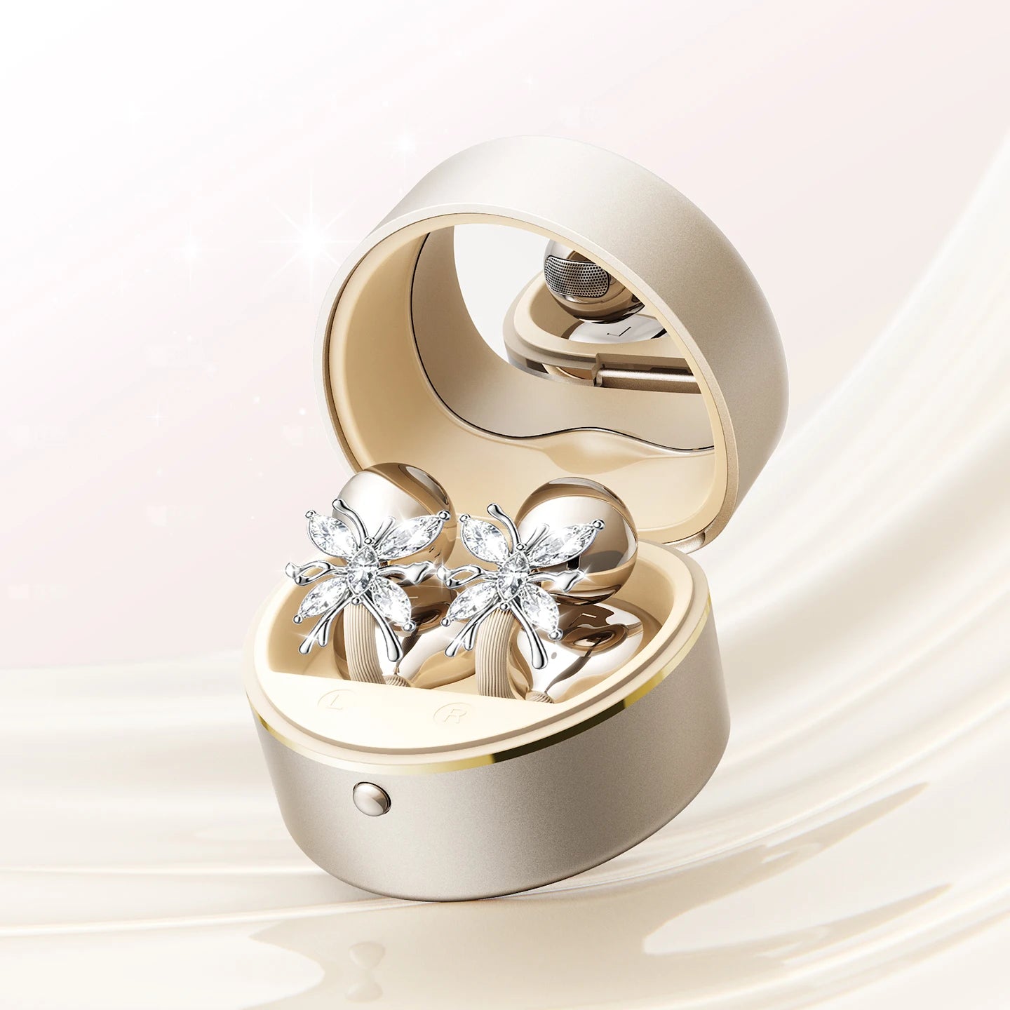 Clip-on Open Ear Earbuds Detachable Butterfly Earrings Wireless Zpaxo Gold China Mainland