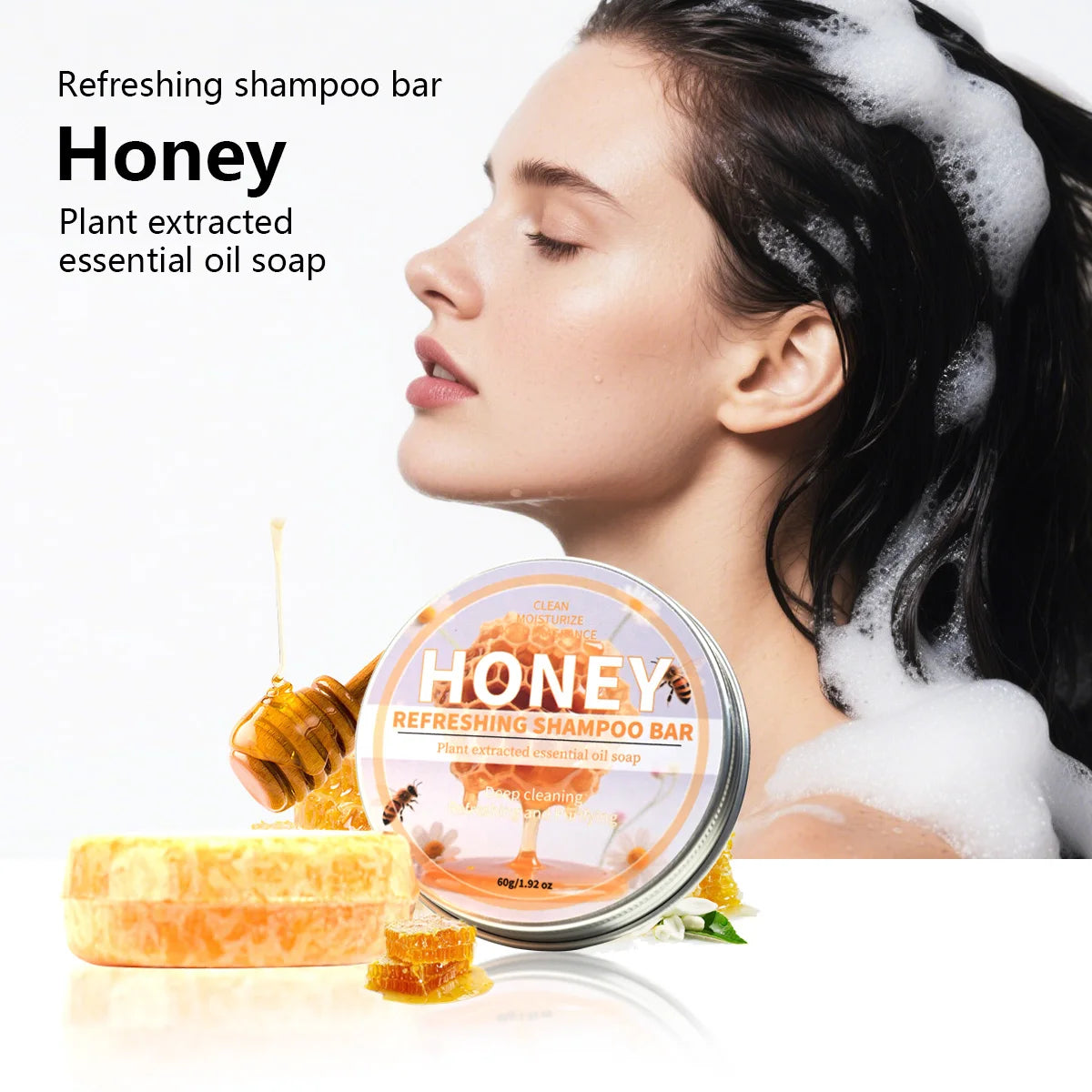 Honey Solid Shampoo Bar – Deep Moisture & Mild Cleansing Solid Shampoo Bar Zpaxo 60g