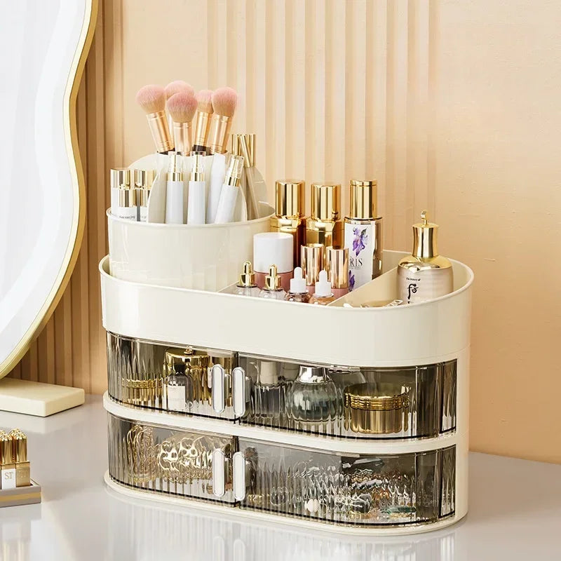 Rotating Makeup Organizer Box Cosmetic Storage Box Drawer Organizer Jewelry Nail Polish Makeup Desktop Sundries Storage Zpaxo