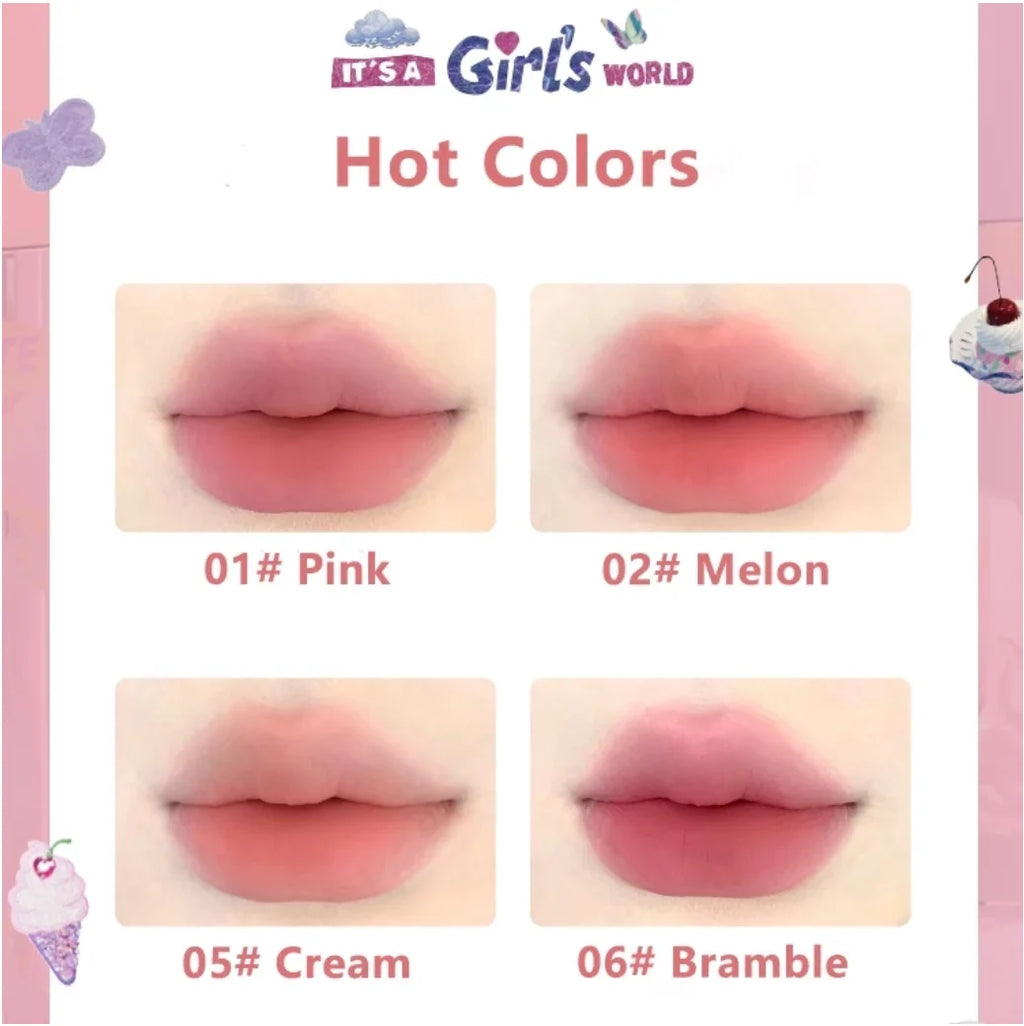 FLORTTE Wackky Girl's World Lip Cream Matte Velvet Non-stick Cup Zpaxo
