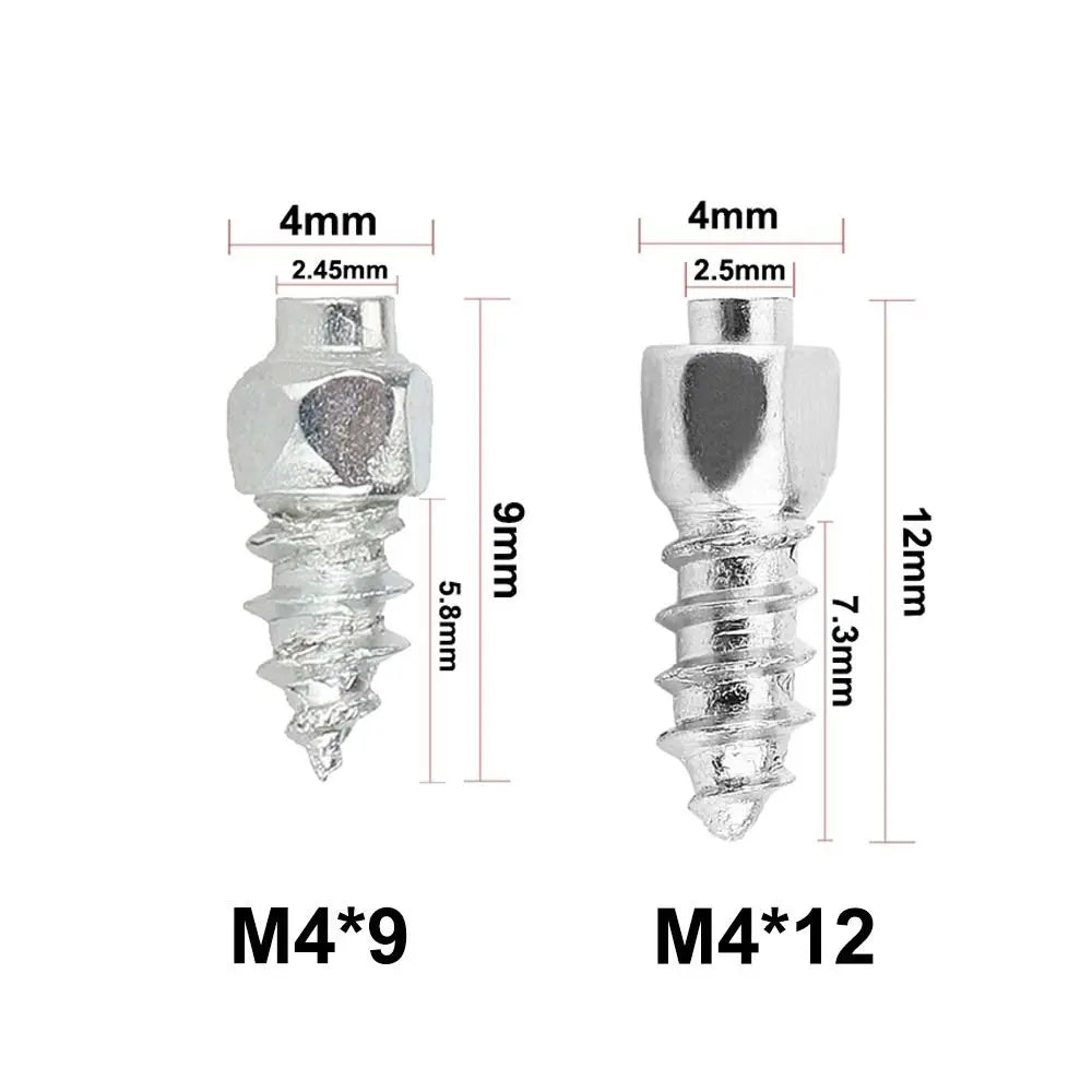 50-Pack Snow Tire Studs 4x9mm & 4x12mm – Stainless Steel Snow Tire Studs Zpaxo