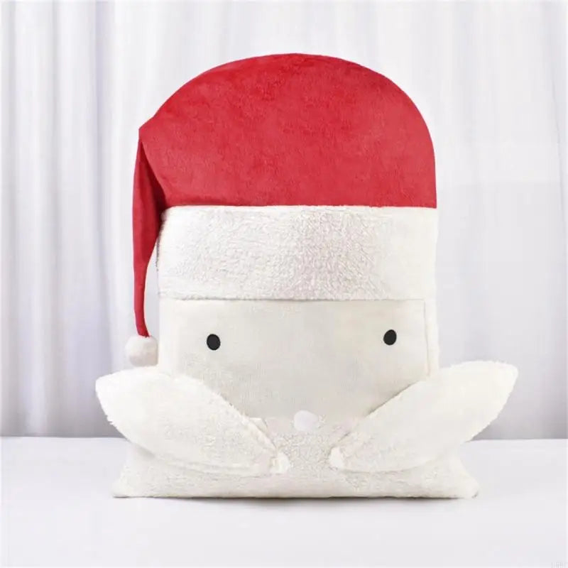 Christmas Santa Themed Fabric Sacks Easy Pull Cord Holiday Decoration
