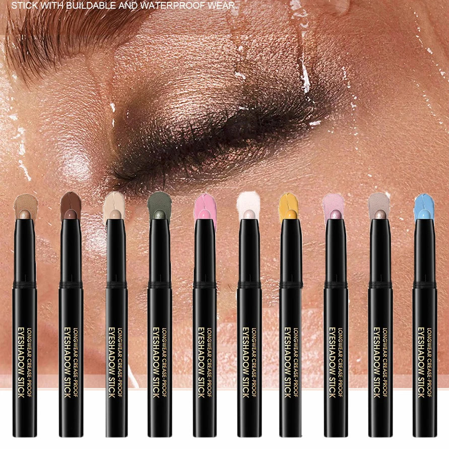 10 Colors Longwear Crease-proof Eyeshadow Pencil Stick Lasting