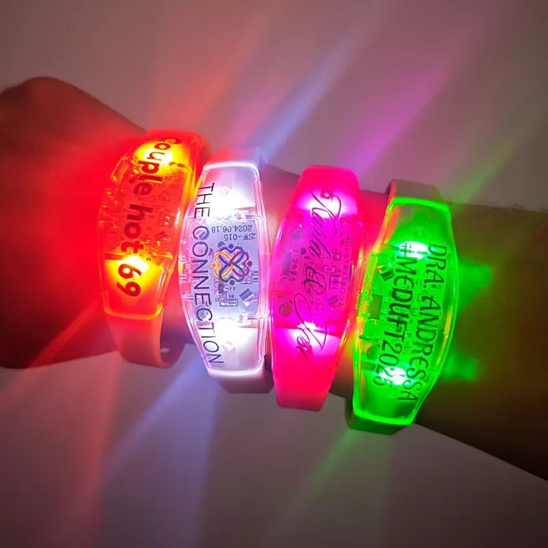 20 50 Commission LED Sound Activated Glow Dark Bracelets Rhythmic
