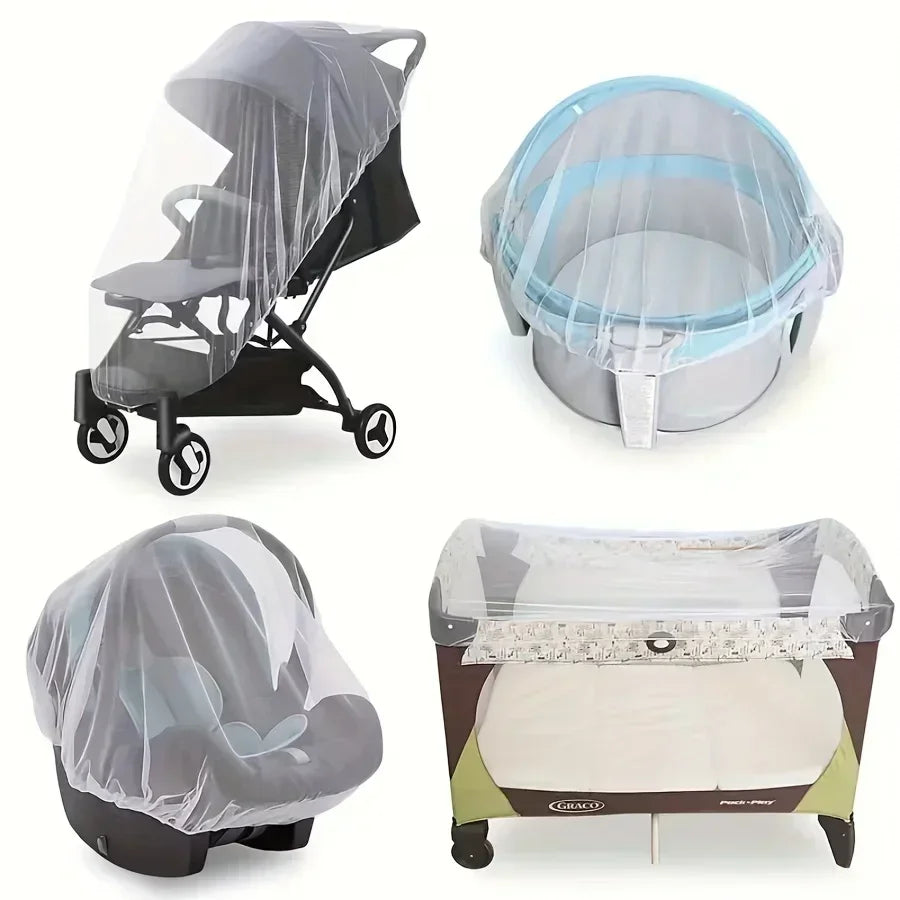 Full-cover Baby Stroller Mosquito Net Cover Sunshade Windshield Mesh
